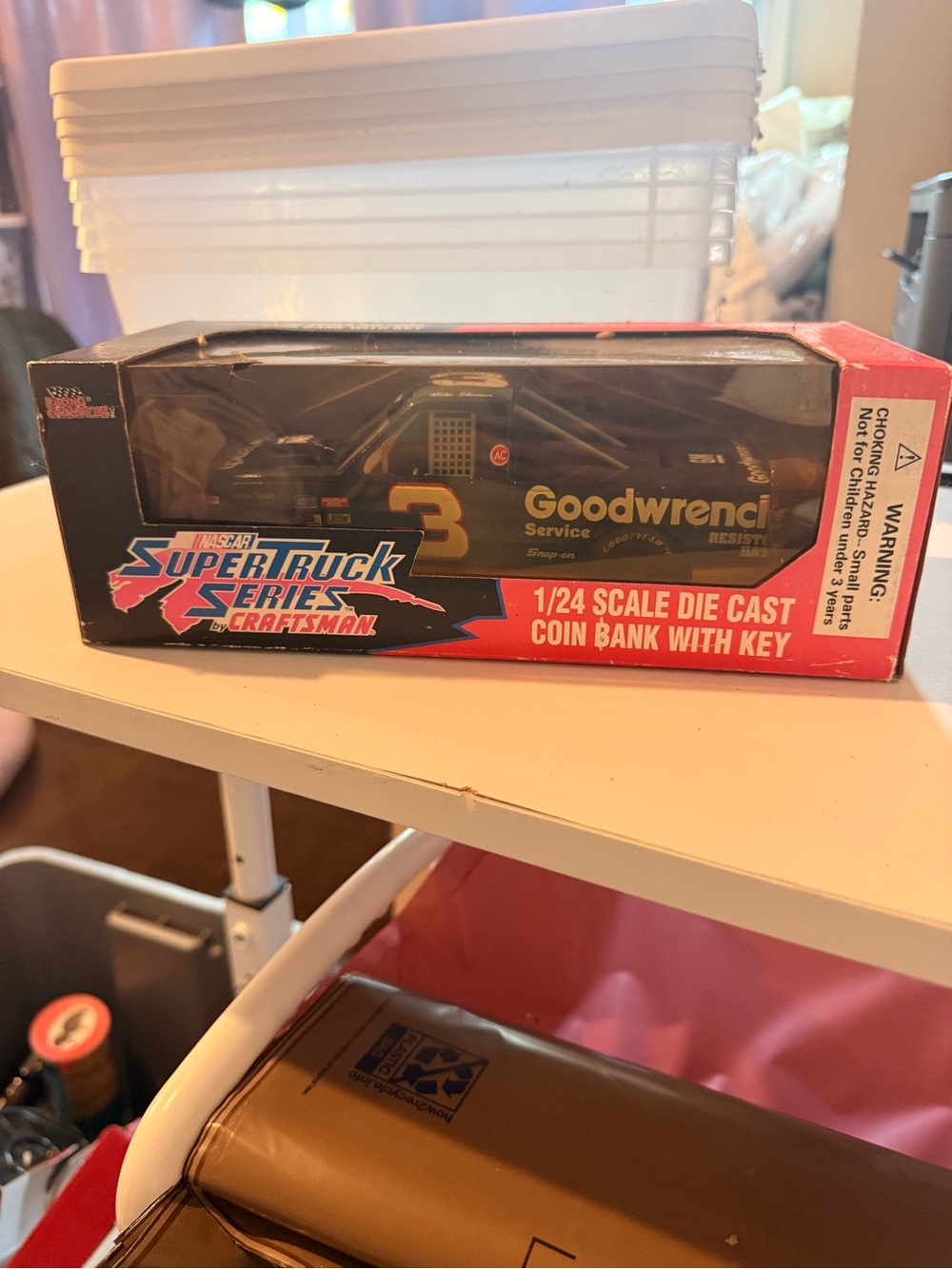 Black #3 1/24 Scale Die Cast Coin Bank Truck